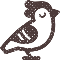 A simple logo depicting a fancy pigeon.